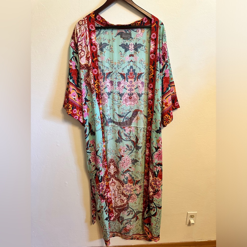 Anthropologie Multicolor Floral Kimono - Picture 6 of 14